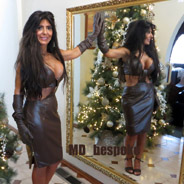 Chocolate brown leather dress